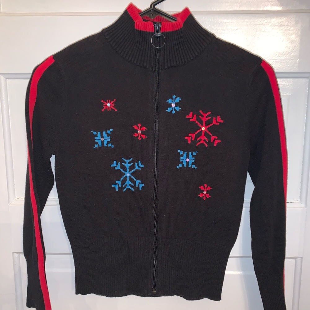 Girl’s Snowflake JCPenney Quarter Zip Size M 10/12